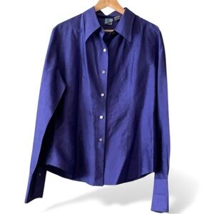 GAP Royal Blue 100% Silk Shirt size XL